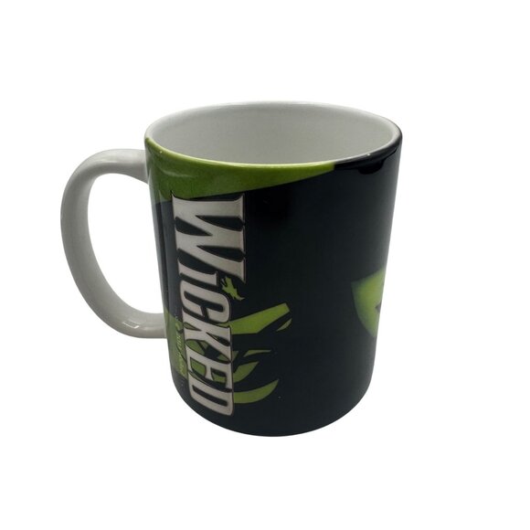 Wicked Broadway Musical Ceramic Mug 11 Oz Black & White With Green & Red Design - Picture 1 of 5